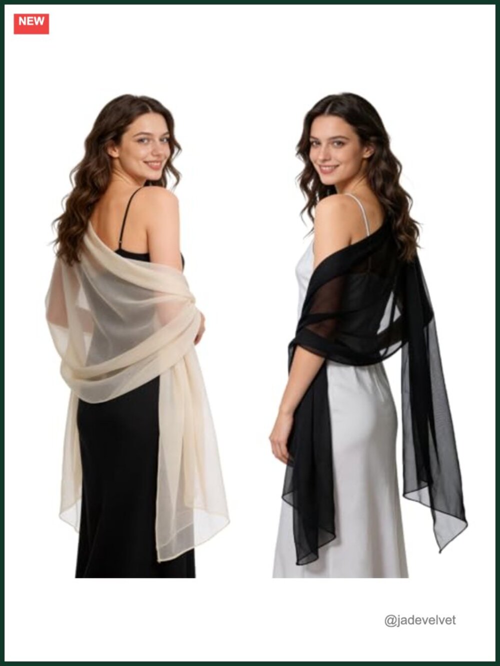 Women's Chiffon Evening Shawl Wrap Scarf Formal 2-Pack Wedding Party Accessory